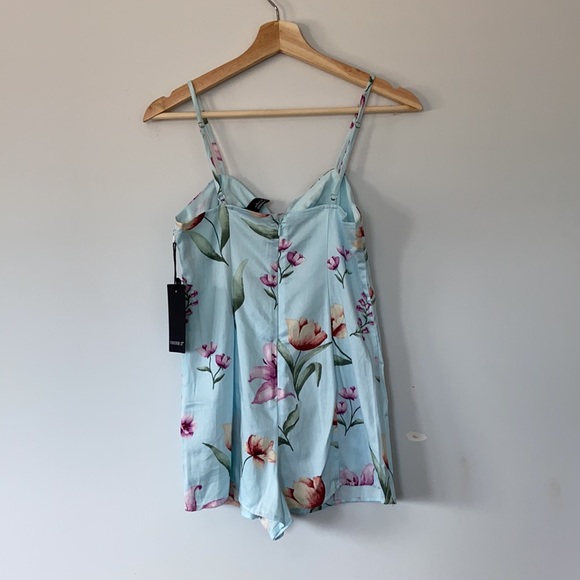 Forever 21 Floral Tank Tie Front Tropical Romper - Picture 5 of 10